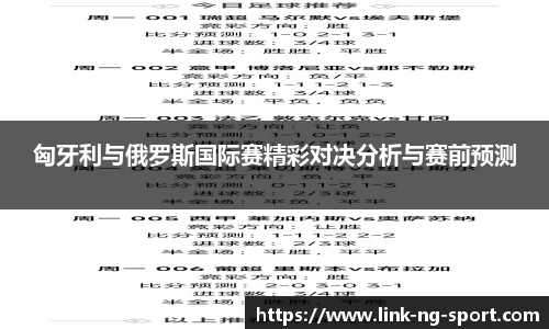 匈牙利与俄罗斯国际赛精彩对决分析与赛前预测